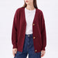 Textured V-Neck Button-Front Cardigan Sweater