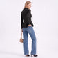 Long Sleeve Button Down Peplum Shirt with Collared Neckline