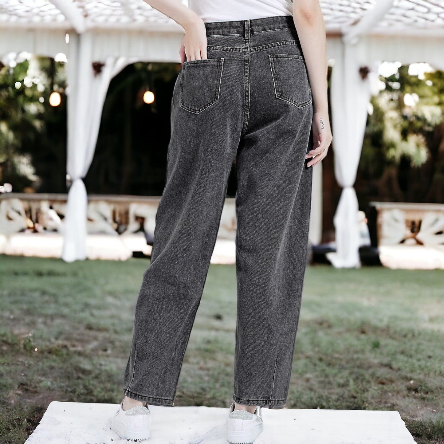 Loose High Waist Denim Trousers