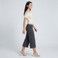 Foldover Waistband Cropped Wide-Leg Trousers Eye-Catching