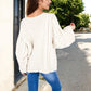 Cable Knit Sweater with Long Bell Sleeves