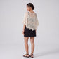 Crochet Openwork Poncho Capelet with Round Neck, Draped Short Sleeves and Scalloped Hem 11.8*39.3In