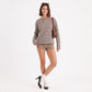 Striped Henley Drop Shoulder Long Sleeve Top