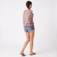 Striped Boat Neck Drop Shoulder Long Sleeve Knit Sweater