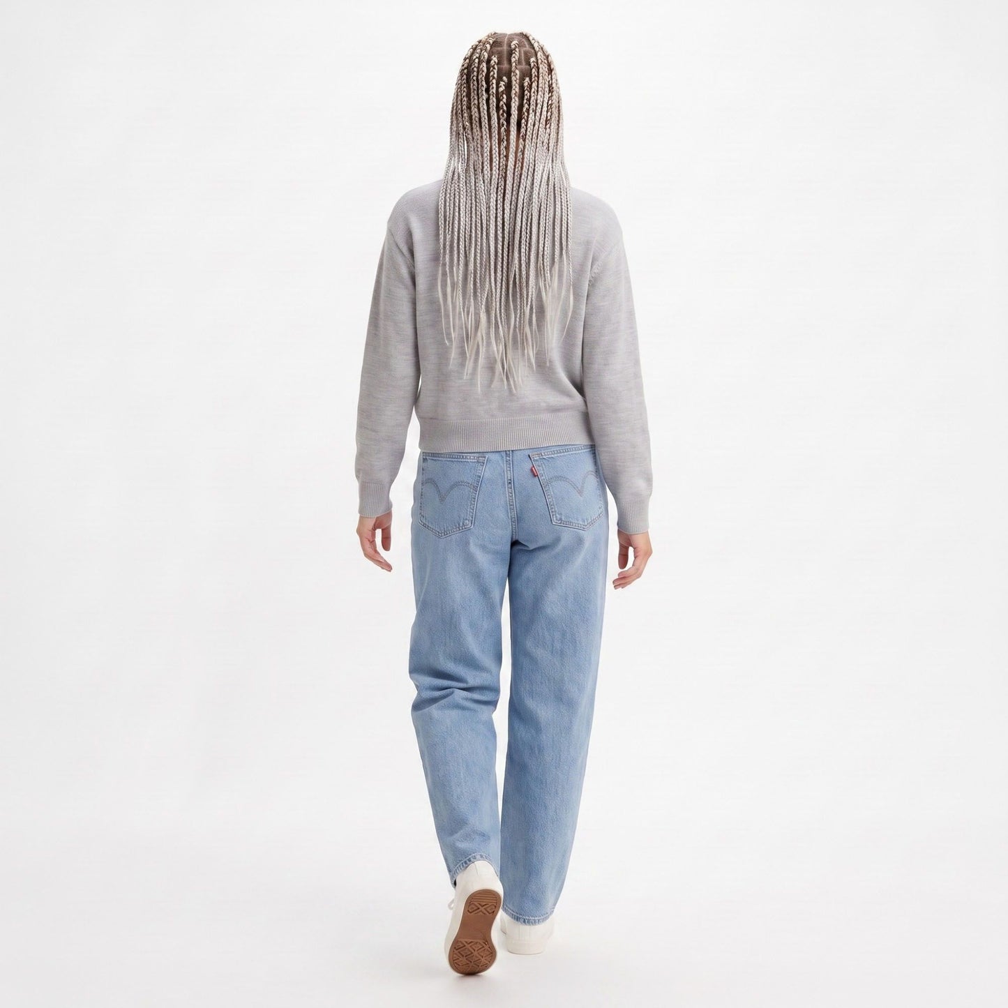 Crewneck Button-Front Knit Cardigan Sweater