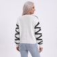 Wavy Stripe Crew Neck Long Sleeve Knit Sweater