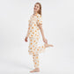 2-Piece Set Fruit Print Button Front Pajama Top and Relaxed Pants Sleepwear
