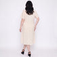 Short Sleeve Button Front Midi Nightgown Ruffle Collar Tie Neck Sleep Dress
