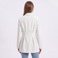 Longline Single Button Blazer with Notched Lapels