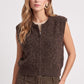 Sleeveless Full Zip Knit Sweater Vest