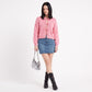 Tie-Front Long Sleeve Cropped Knit Cardigan