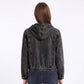 Hooded Denim Jacket Button Front Washed Casual Jean Jacket With Pockets