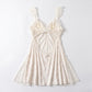 Printed Lace Bustier Keyhole Chemise Nightgown