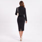 Cropped Blazer and Square Neck Midi Dress Two Piece Set