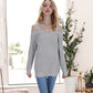 Long Sleeve Cold Shoulder Knit Pullover Sweater