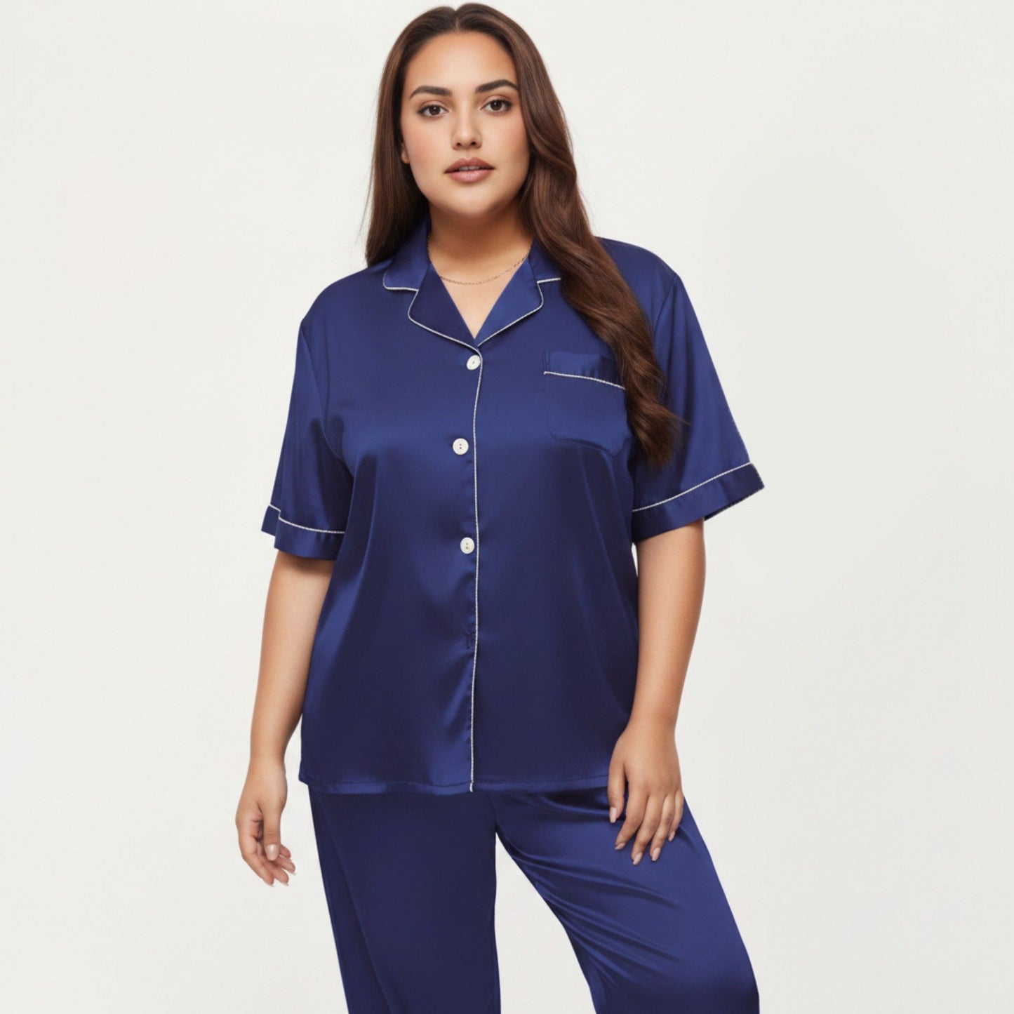 Plus Size 2-Piece Floral Kimono Robe Set with Short Sleeve Open Front Longline Cover Up and Matching Inner Dress