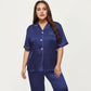 Plus Size 2-Piece Floral Kimono Robe Set with Short Sleeve Open Front Longline Cover Up and Matching Inner Dress