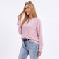 Thermal Waffle Knit Henley Top with Kangaroo Pocket