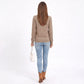 Textured Geometric Crew Neck Long Sleeve Knit Sweater