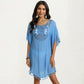 Crochet Medallion Swim Cover Up Dress with Tassel Trim and Relaxed Boho Silhouette