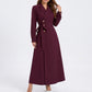 Long Sleeve Belted Trench Coat with Notched Lapels and Button Front