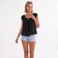 Ruffle Sleeve Blouse Smocked Neck Tie Front Flowy Top
