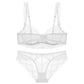 2 Piece Floral Lace Underwire Bra and Panty Lingerie Set