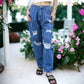 Loose High Waist Denim Trousers