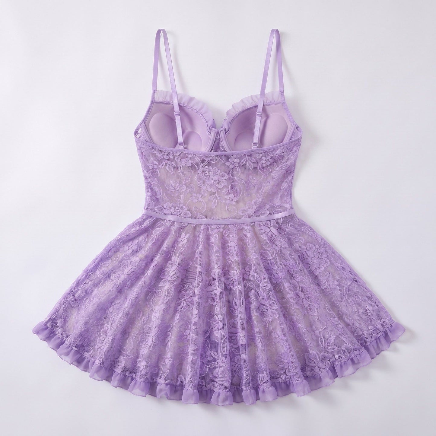 Floral Lace Underwire Lingerie Dress