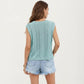 Sleeveless Cable Knit Top with Crew Neck and Ribbed Hem