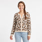Fuzzy Leopard Print Button Front Cardigan Sweater