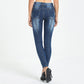 High Rise Skinny Jeans with Contour Seams and Five Pocket Design