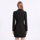 Long Sleeve Button Front Blazer Dress with Notched Collar