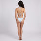 2 Piece Swirl Print Triangle Bikini Set with Halter Top