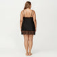 Plus Size Satin Chemise Lace Trim V Neck Sleep Dress Adjustable Strap Slip Nightgown