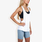 Relaxed Fit Racerback Tank Top with Scoop Neckline