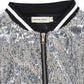 Striped Long Sleeve Sequin Varsity Jacket