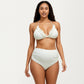 Maternity 3-Pcs Bikini Set with Triangle Top, High-Waisted Bottom, and Matching Skirt Wrap