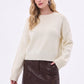 Relaxed Fit Crew Neck Pullover Sweater