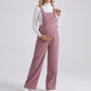 Maternity Corduroy Overall Jumpsuit with Adjustable Straps and Wide Leg Fit