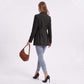 Longline Single Button Blazer with Notched Lapels