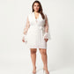 Plus Size Sheer Mesh Lace Trim Robe Lightweight Long Sleeve Sleepwear