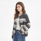 Floral Embroidered Striped Button Front Cardigan
