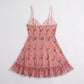 Floral Print Mesh Ruffle Chemise Nightgown