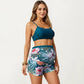 Maternity Floral Print Kimono Cover-Up with High-Waisted Swim Shorts and Tank Top 3-Piece Set
