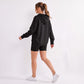 Snap Button Hooded Long Sleeve Pullover Sweatshirt