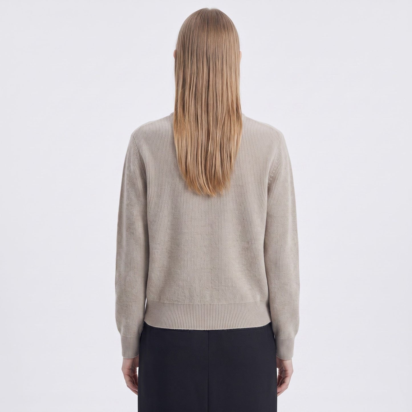 Mock Neck Zip-Front Knit Cardigan Sweater
