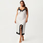 Plus Size Long Satin Chemise Lace Trim Split Hem Nightgown Adjustable Strap Slip Dress