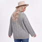 Plus Size Mock Neck Cable Knit Bell Sleeve Sweater