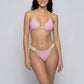 2 Piece Polka Dot Triangle Bikini Set with Contrast Trim